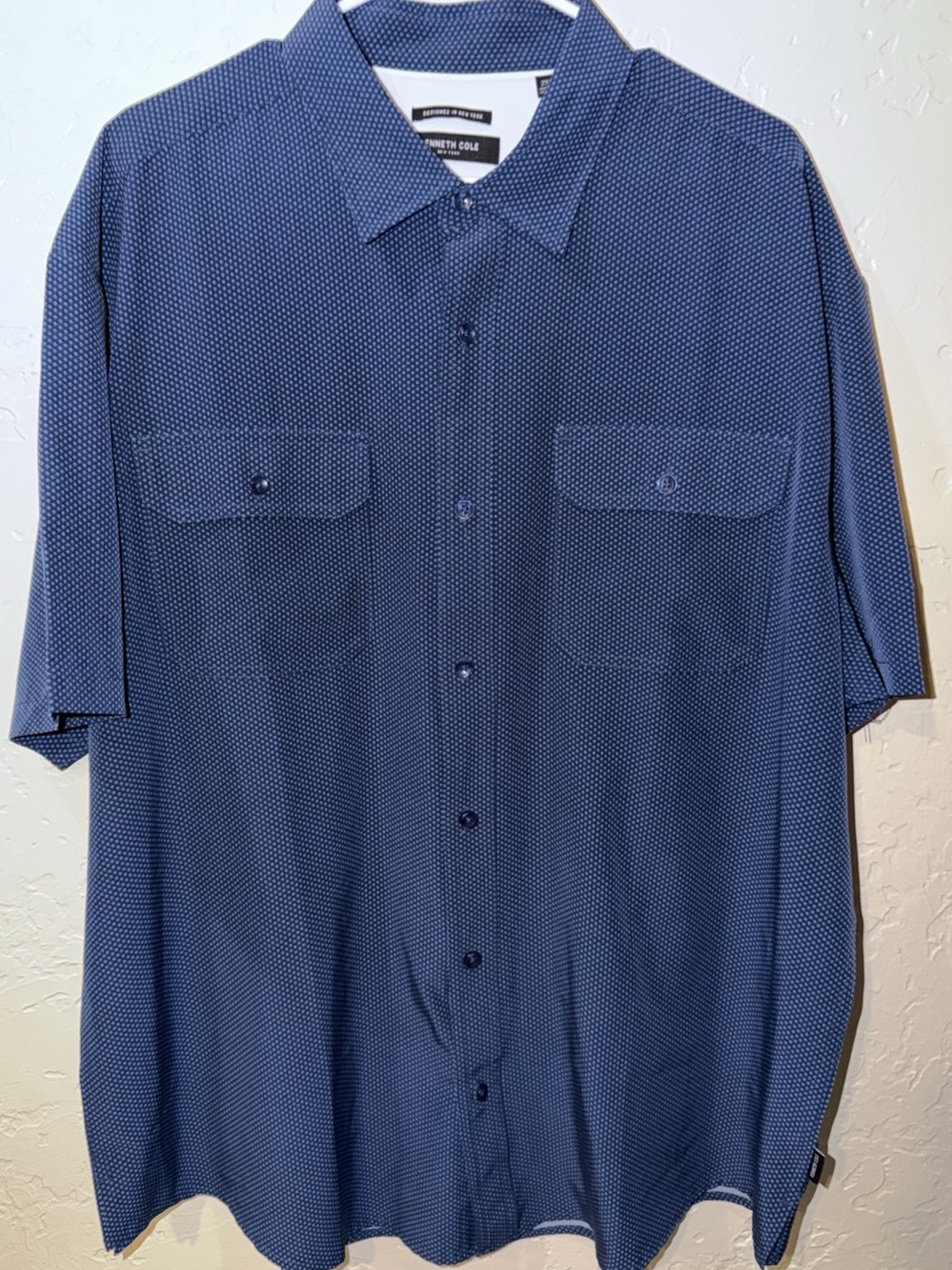 Kenneth Cole Men's Geometric Short Sleeve Shirt Size 2X Like New